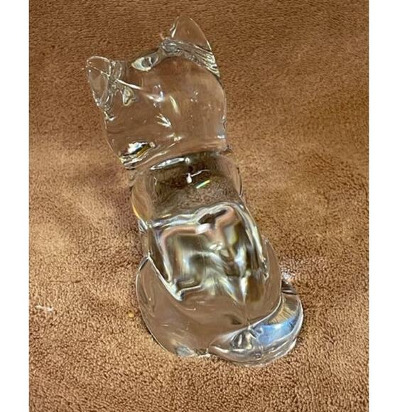 Vintage Cut 24% Lead Crystal Kitten Paperweight - Picture 3 of 6